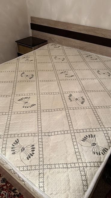 двух спальное: Спальный гарнитур, Двуспальная кровать, ДСП, цвет - Коричневый — 3