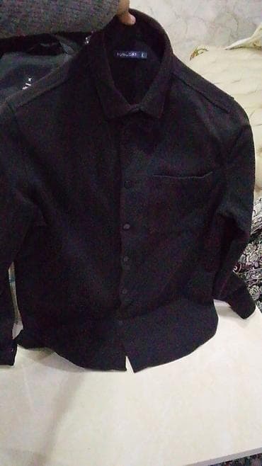 мужской фартук: Мужская рубашка RUN-DAY, размер L. - Цвет: черный. - Классический — 1