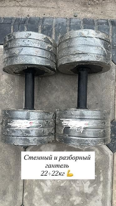 Гантели: Скидка ! Разборные цельностальные гантели, пара 22+22 кг. - Тип — 1