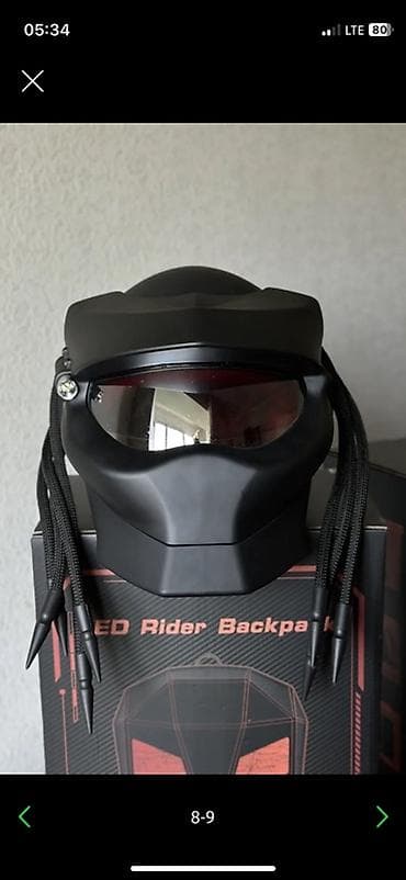 Спорт жана эс алуу: Шлем в стиле «Predator» для мото/скутера - Агрессивный футуристичный — 1