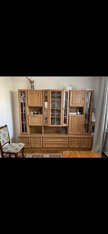 старый уголок: Стенка-шкаф, Тип стенки-шкафа: Модульная, Для зала, Б/у, Особенности: Для хранения посуды — 2