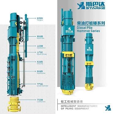 Строительное оборудование: Дизельный молот STARKE — флагманская серия оборудования для забивки — 1