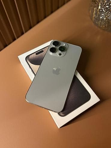 IPhone 15 Pro, Б/у, 256 ГБ, Natural Titanium, Коробка, 88 %