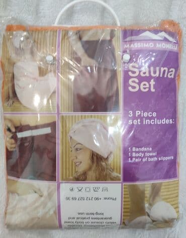 банные веники купить: Набор для сауны или ванны. Новый. Цвет - оранжевый, 100%хлопок В — 2