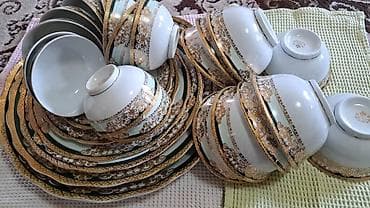 канте: Полный сервиз фарфора A.L.S Porcelain с богатым золотым декором и — 2