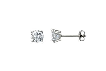 Серьги из белого золота 585 с муассанитом — ADAMANT Лаконичные пусеты