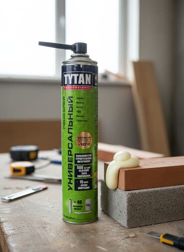 Универсальный пено-клей Tytan Professional подходит для большинства