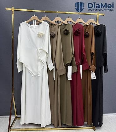 Повседневное платье, Длинная модель, Креп, Прямое, Все размеры