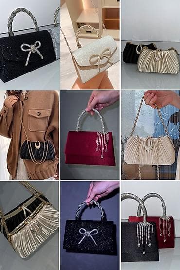 Күмүш зер буюмдар: Вечерние мини-сумки с блеском и декором кристаллами Остались последние — 1