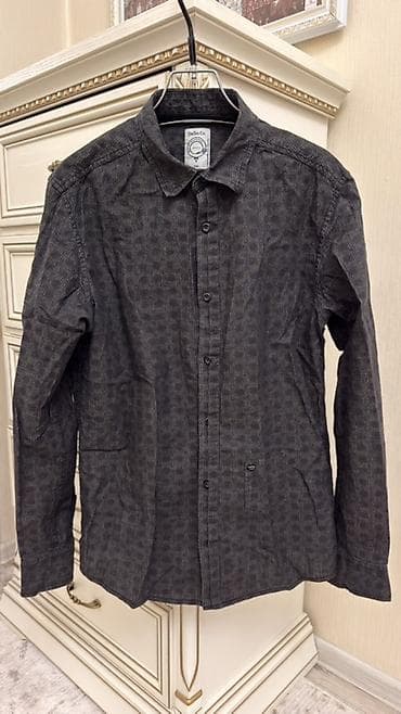 джинсовый костюм: Мужская рубашка, M, Diesel, Б/у, цвет - Серый — 1