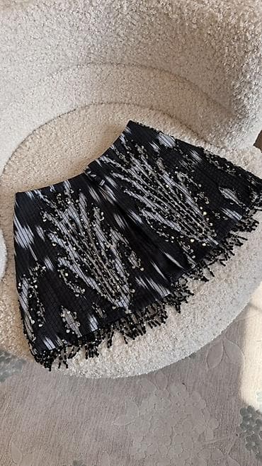 Личные вещи: Юбка, Модель юбки: Пышная, Мини, Высокая талия, С пайетками — 3