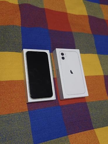 IPhone 11, Б/у, 128 ГБ, Белый, Коробка, 68 %