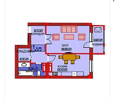 1 комната, 55 м², Элитка, 2 этаж, Готовая ПСО (под самоотделку)