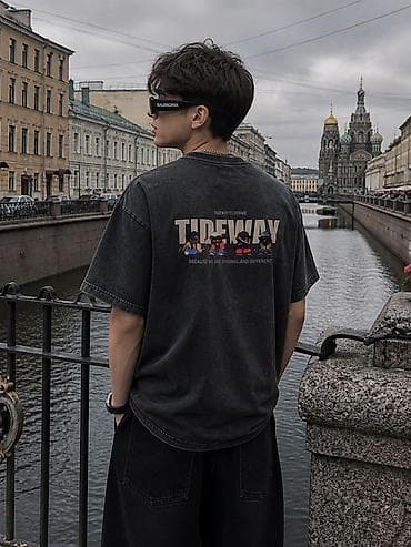 рейлы для одежды: Футболка унисекс с принтом Tideway - Цвет: графитовый/угольный — 2