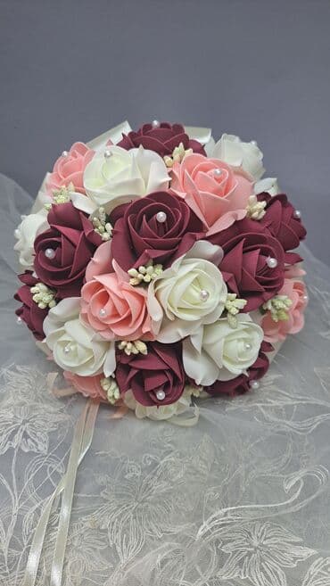 эксклюзивное свадебное платье ручной работы: Свадебный аксессуар, Новый, цвет - Молочный — 6