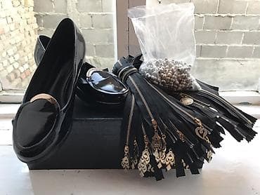 обувь экко: Лаковые женские лоферы - Цвет: глубокий черный, глянцевый лак. - — 1