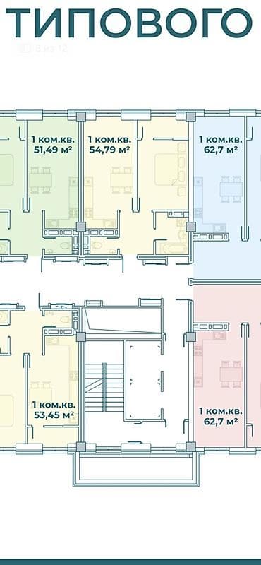 Новостройки от застройщика: Строится, Элитка, 1 комната, 55 м² — 4