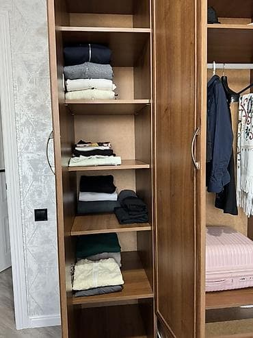 комоды шкафы тумбы: Спальный гарнитур, Б/у, Двуспальная кровать, ДСП, цвет - Коричневый — 7