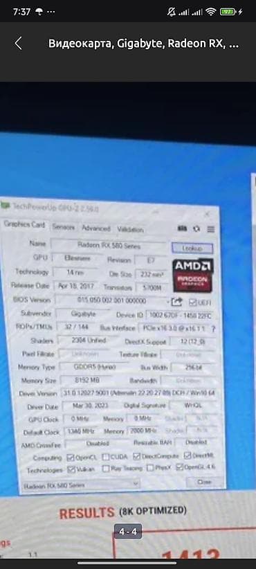 am 4: Видеокарта, Б/у, Gigabyte, Radeon RX, 8 ГБ, Для ПК — 3