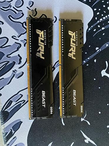 acer 17: Оперативная память, Б/у, Kingston Fury, 8 ГБ, DDR4, 1200 МГц, Для ПК — 1