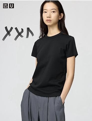 Футболка, Классическая модель, Uniqlo, Хлопок, L, XL, 2XL — 5