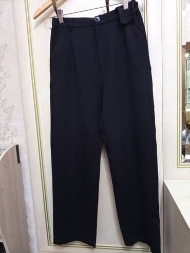 одежды для новорожденных: Классические черные брюки прямого кроя подойдут для различных случаев — 1