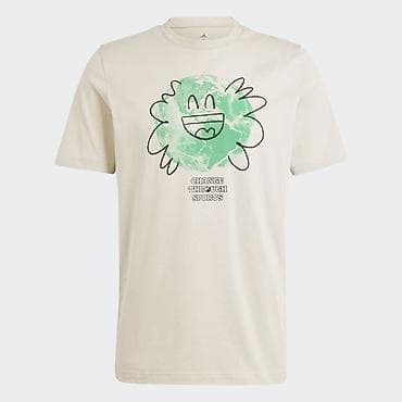 реклама футболки: Футболка с принтом “CHANGE THROUGH SPORTS” - Цвет: светло-бежевый — 4