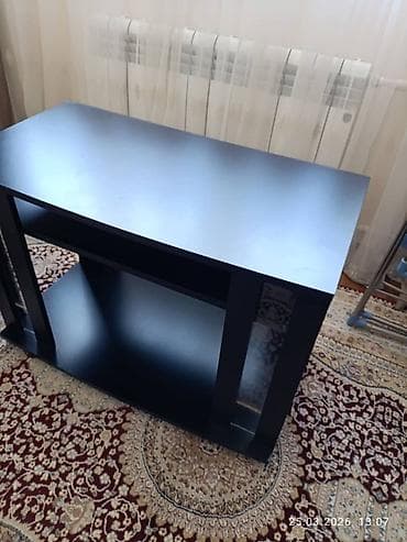 горка под тв: Тумба и подставка для телевизора, Напольная, ЛДСП, цвет - Черный — 2