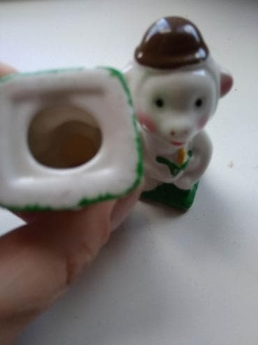 Үй жана бакча: Две винтажные фарфоровые фигуроки "Обезьянок". Высота 6 см — 4