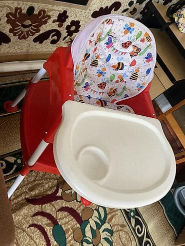 детские столы для кормления: Стульчик для кормления, Другой бренд, Металл, Другой вид, цвет - Красный — 1