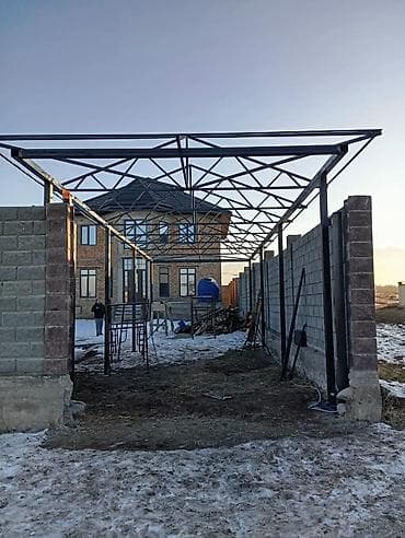 заклад: Навес, Арочный, Металл, Поликарбонат, Установка — 6