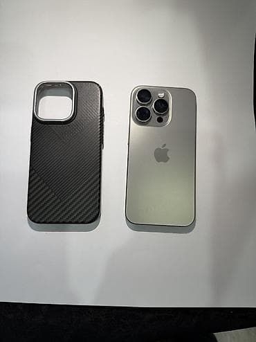 iphone 5s: IPhone 15 Pro, Б/у, 256 ГБ, Natural Titanium, Защитное стекло, Коробка, Чехол — 1