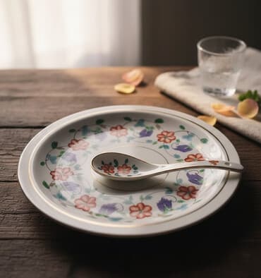 ваза советская: Пловница, СССР, фарфор, диаметр 32см. б/у, Материал: Фарфор. Дизайн — 1