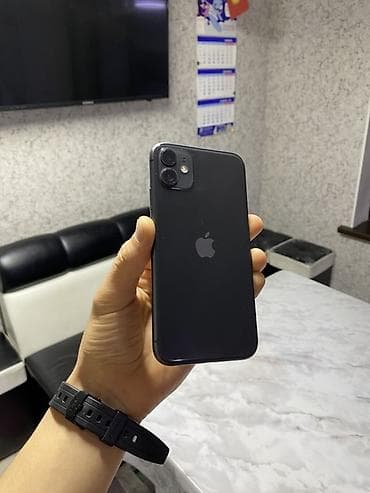 Смарт-часы: IPhone 11, Б/у, 128 ГБ, Черный, Защитное стекло, Чехол, 100 % — 1