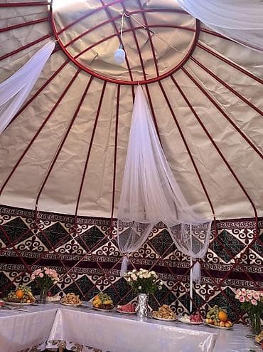 Спорт жана хобби: Боз үйлөрдү ижаралоо, Каркасы Металл, 65 баш, Казан, Идиш-аяк, Самоор — 7