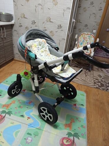 детские коляски из польши: Коляска, цвет - Голубой, Б/у — 2