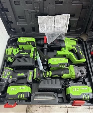 Строительный транспорт: Наборы аккумуляторного электроинструмента в кейсах2в1 3в1 4в1 5в1 6в1 — 4