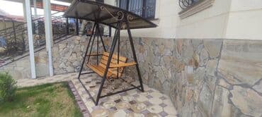 Садовые качели Металл, Со спинкой, С крышей