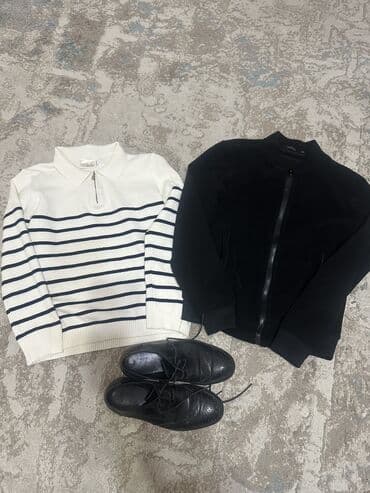 yokosun бишкек: Школьные одежды для мальчика 2-3 класс Свитер белый трикотажный — 1