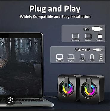 яндекс лайт 2: 🎶Компьютерные колонки с подсветкой RGB Компактные, не занимают много — 2