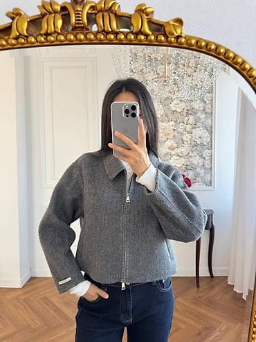 dc dc: Пальто, Классика, Осень-весна, Овечья шерсть, Короткая модель, На молнии, S — 1