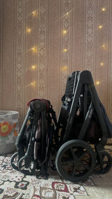 прогулочные коляски трехколесные: Коляска, цвет - Черный, Б/у — 6