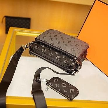 louis vuitton: Барсетка, Louis Vuitton, Материал: Экокожа, Застежка на молнии, Множество карманов, Разделенные отделения, Новый — 6