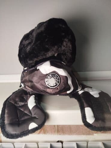 маскит: Зимняя шапка-ушанка с комплектом защиты лица маска+очки+шапка на фото — 8