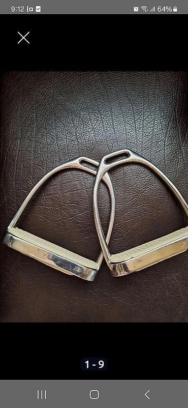 брама чорный: Стремена от немецкого дорогого конкур седла из полированной — 1