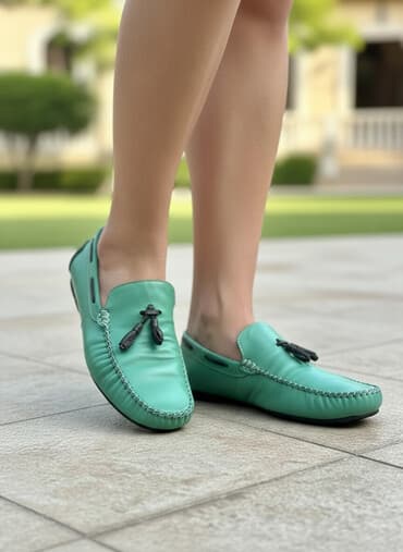 Женская обувь: Лоферы, 42, Новый, цвет - Зеленый, Самовывоз — 1