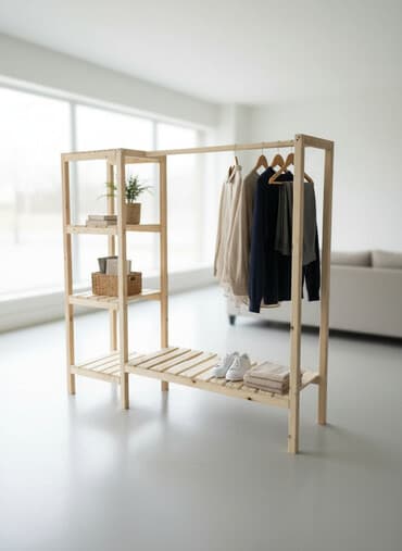 Полка для вещей и одежды, Дерево