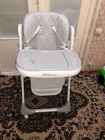 кукольные стульчики для кормления: Стульчик для кормления Skillmax - Цвет: белый/серый, обивка с — 1