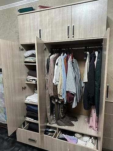 разборный легкий шкаф: Шифоньер, шкаф для одежды, Б/у, Прямой, ЛДСП — 1