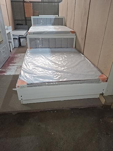 Двуспальная кровать, Новый, С мягким изголовьем, длина - 200 см